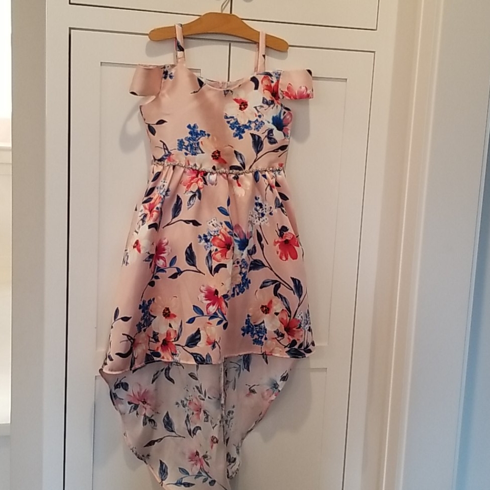 Beautiful Girls Easter Pink Floral Dress Size 8